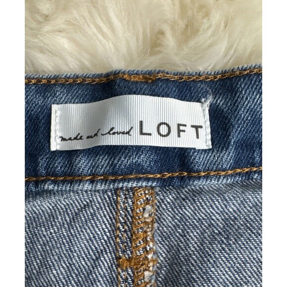 Loft Wide Leg Jeans 24/00 Blue High Rise Denim Stretch Measures 28 x 29 - Picture 5 of 9